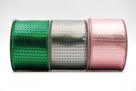 Diamond Mesh Foil Metallic Wired Ribbon